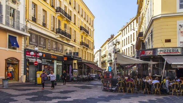 Nicea Francja Października 2019 Piękny Widok Miasto Malownicza Ulica Rejonie — Zdjęcie stockowe