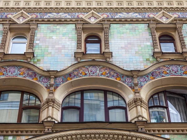 Moscú Rusia Agosto 2019 Fragmento Fachada Típico Edificio Modernista Histórico — Foto de Stock