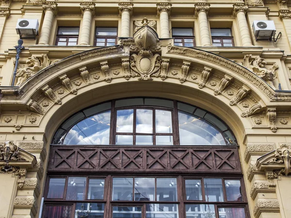 Moscow Russia August 2019 Fragment Facade Typical Historic Modernist Building — Stock Photo, Image