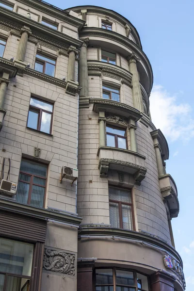 Mosca Russia Agosto 2019 Frammento Della Facciata Tipico Edificio Storico — Foto Stock