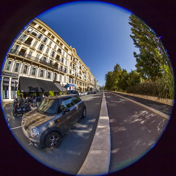 Nice Francia Ottobre 2019 Vista Sulla Città Una Strada Con — Foto Stock