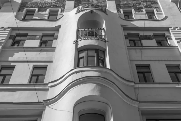 Moskau Russland August 2019 Fragment Der Fassade Eines Typischen Modernistischen — Stockfoto