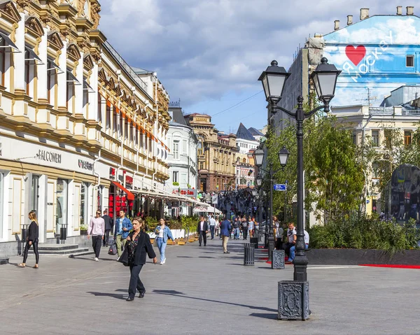 Moscú Rusia Agosto 2019 Kuzneckiy Mayoría Calles Típicas Moscú Con — Foto de Stock