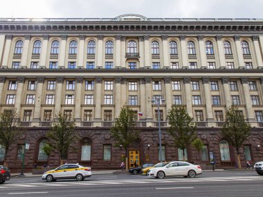 Moskova, Rusya, 27 Ağustos 2019. Tverskaya başkentin ana caddelerinden biridir..
