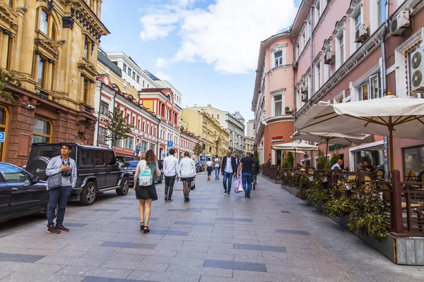 Moskou Rusland Augustus 2019 Kuzneckiy Meest Typische Moskouse Straten Met — Stockfoto