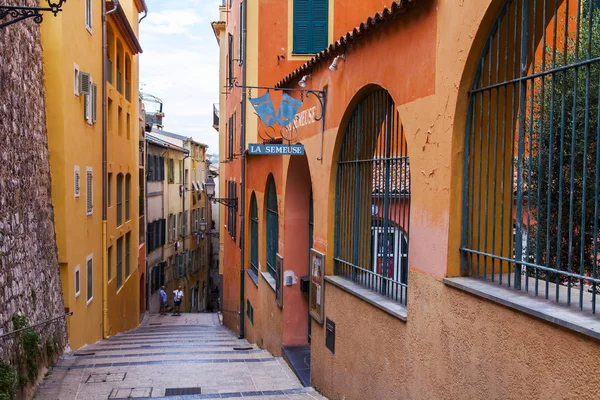 Niza Francia Octubre 2019 Vista Ciudad Pintoresca Calle Casco Antiguo — Foto de Stock