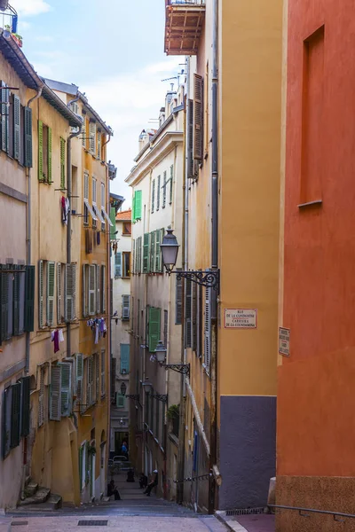 Nice Frankrike Oktober 2019 Stadsutsikt Pittoreska Gatan Gamla Stan — Stockfoto