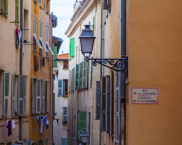 Niza Francia Octubre 2019 Fragmento Del Conjunto Arquitectónico Calle Casco —  Fotos de Stock