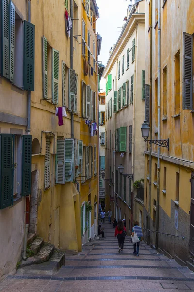 Nice France October 2019 City View Picturesque Street Old Town — Stock Photo, Image