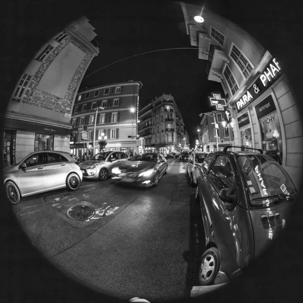 Nice France October 2019 City View Beautiful Trade Street Evening — Stock Photo, Image