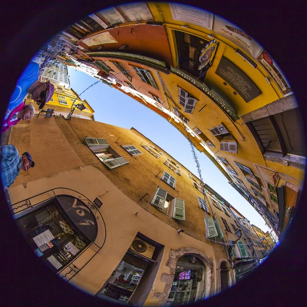 Nice França Outubro 2019 Rua Pitoresca Cidade Velha Céu Azul — Fotografia de Stock