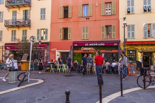 Nice France October 2019 Beautiful City View Picturesque Street Area — Stock Photo, Image