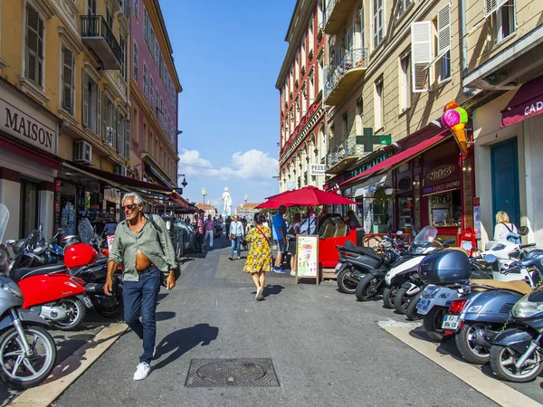 Nice França Outubro 2019 Bela Vista Cidade Rua Pitoresca Área — Fotografia de Stock