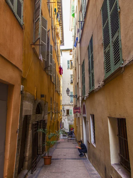 Nice Frankreich Oktober 2019 Stadtansicht Malerische Straße Mit Einem Typischen — Stockfoto