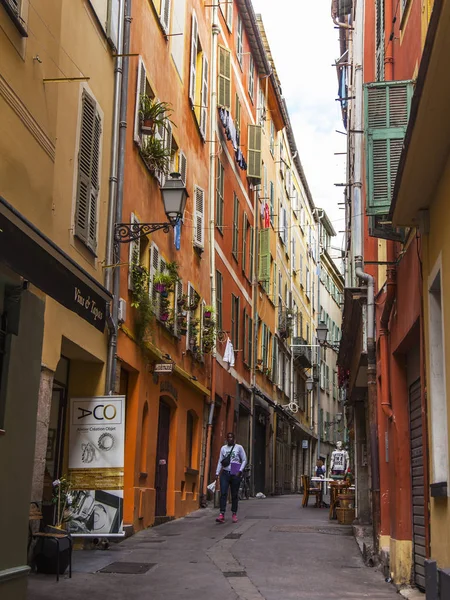 Nice France Octobre 2019 Vue Sur Ville Rue Pittoresque Avec — Photo