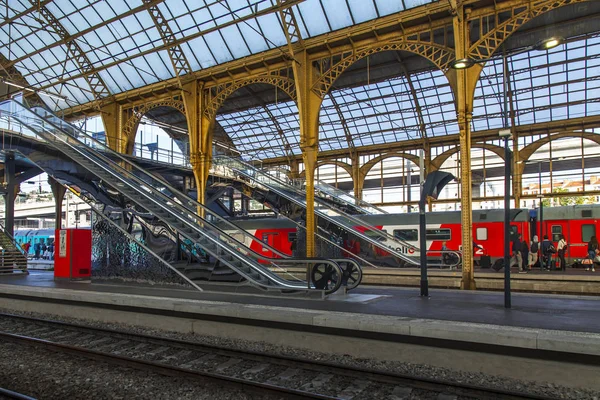 Niza Francia Octubre 2019 Estación Tren Gare Nice Perrons — Foto de Stock