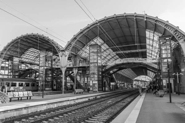 Nice Frankrike Oktober 2019 Gare Nice Tågstation Perrons — Stockfoto