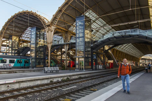 Pěkné Francie Října2019 Gare Nice Vlakové Nádraží Osoby — Stock fotografie