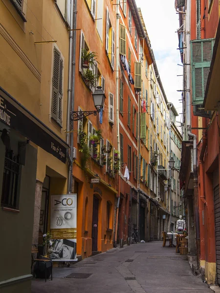 Ницца Франция Октября 2019 Года Улица Пикника Старом Городе Архитектурный — стоковое фото