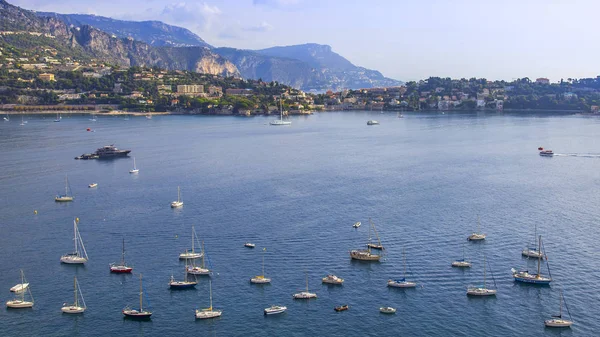 Villefranche Sur Mer Francia Octubre 2019 Vista Panorámica Bahía Los —  Fotos de Stock