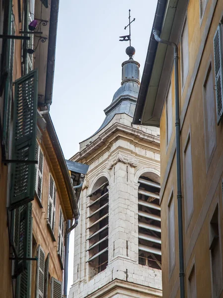 Nice França Outubro 2019 Fragmento Conjunto Arquitetônico Rua Cidade Velha — Fotografia de Stock