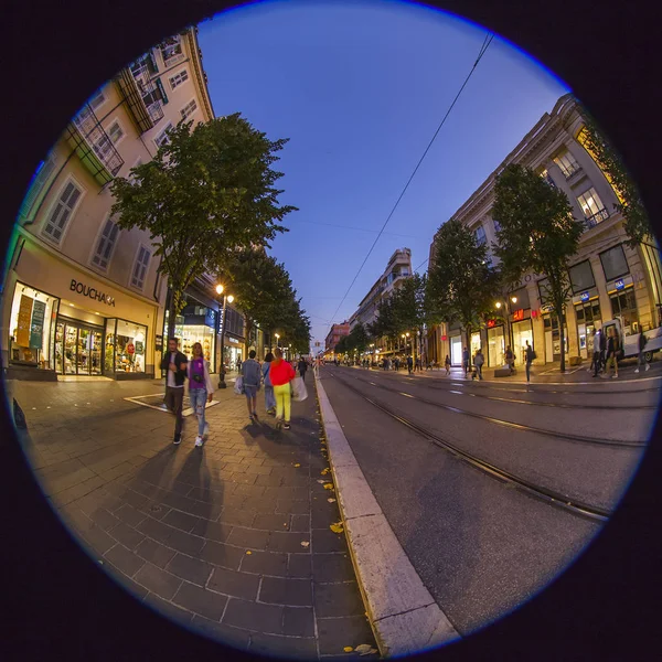 Niza Francia Octubre 2019 Calle Central Ciudad Una Las Principales — Foto de Stock