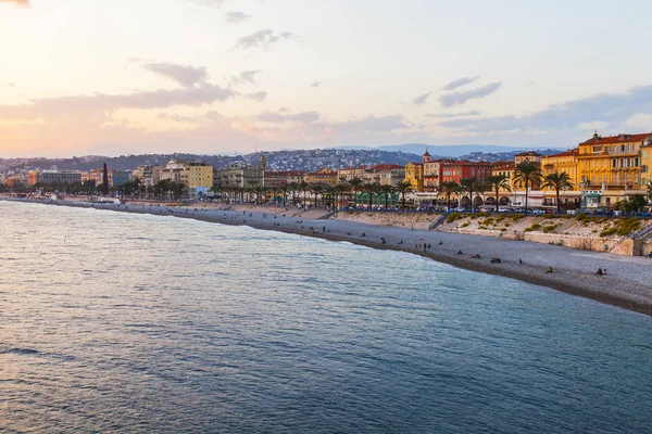 ニース フランス 10月14 2019 地中海の美しい夕日 — ストック写真