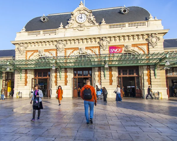 Nice France October 2019 Facade Gare Nice Railway Station Building — Stock Photo, Image