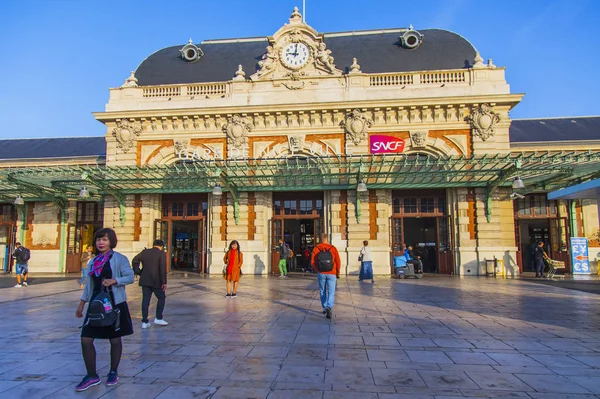 Nice France October 2019 Facade Gare Nice Railway Station Building — Stock Photo, Image