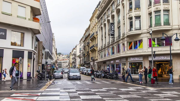 Nice Francja Października 2019 Piękny Widok Miasto Malownicza Ulica Rejonie — Zdjęcie stockowe
