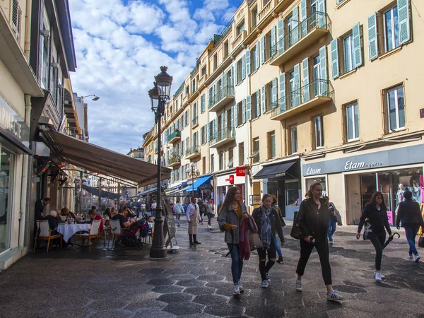 Nice Frankrijk Oktober 2019 Stadsgezicht Een Straat Het Centrale Deel — Stockfoto