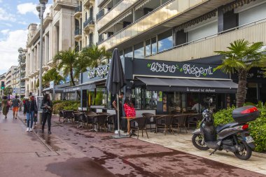 Güzel, Fransa, 10 Ekim 2019. Şehir manzarası. Promenade des Anglais rıhtım mimari topluluğu