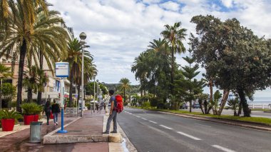 Güzel, Fransa, 10 Ekim 2019. Şehir manzarası. Promenade des Anglais rıhtım mimari topluluğu