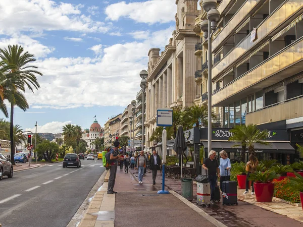 Güzel Fransa Ekim 2019 Şehir Manzarası Promenade Des Anglais Rıhtım — Stok fotoğraf