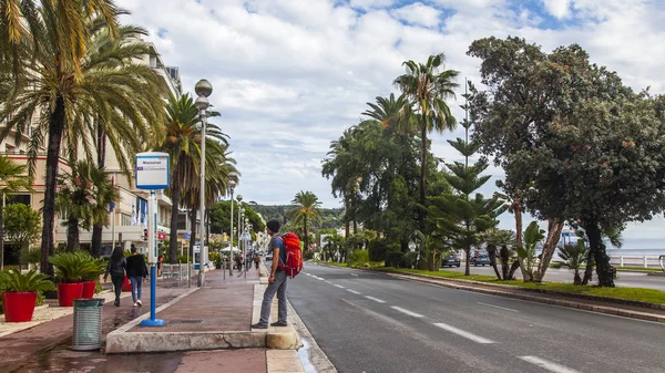 Güzel Fransa Ekim 2019 Şehir Manzarası Promenade Des Anglais Rıhtım — Stok fotoğraf