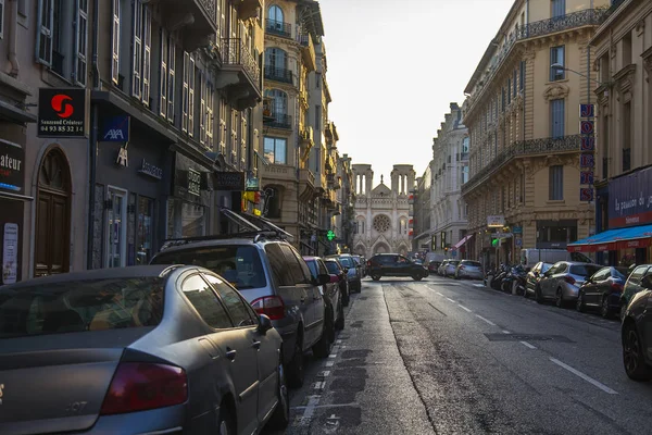 Nice Francia Ottobre 2019 Bella Vista Urbana Strada Pittoresca Nella — Foto Stock