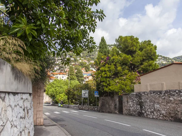 Villefranche Sur Mer France October 2019 Picturesque Mountain Road Sea — Stock Photo, Image
