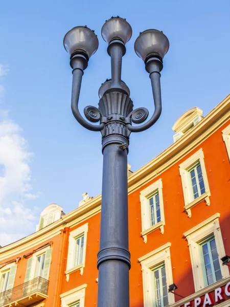 Nice France Жовтня 2019 Чудова Вулична Лампа Тлі Традиційної Архітектури — стокове фото