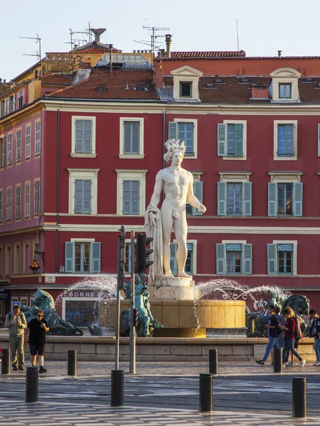 Nice France October 2019 Fragment Architectural Ensemble Central Square City — Stock Photo, Image