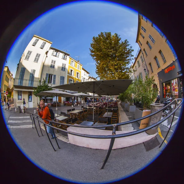 Antibes França Outubro 2019 Vista Urbana Típica Rua Pitoresca Cidade — Fotografia de Stock