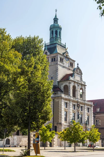 München Németország 2018 Augusztus Gyönyörű Kilátás Városra Szép Utca Lakóövezetben — Stock Fotó