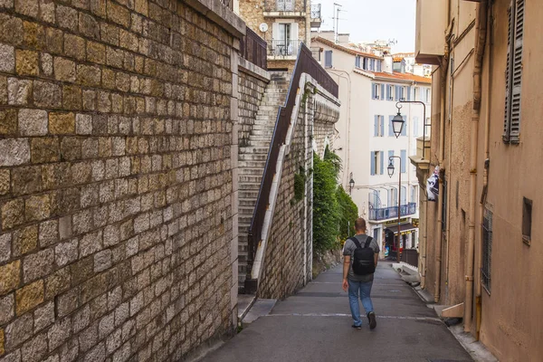 Cannes Frankrijk Oktober 2019 Pittoreske Straat Oude Stad Een Architectonisch — Stockfoto