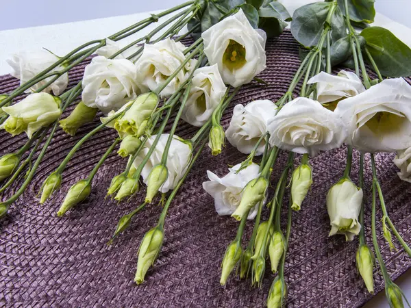 Bouquet Beautiful White Lysiantus — Stock Photo, Image
