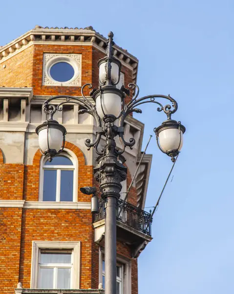 Trieste Itália Agosto 2019 Fragmento Fachada Edifício Típico Cidade Velha — Fotografia de Stock