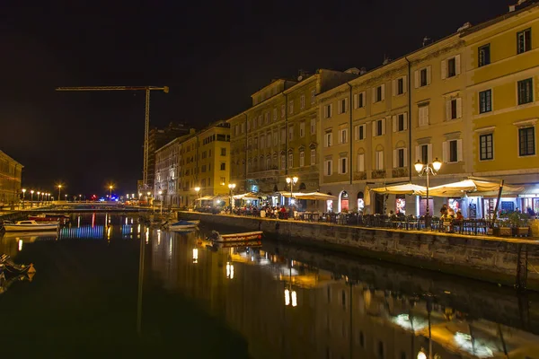 Triest Włochy Sierpnia 2019 Roku Malowniczy Widok Panoramiczny Canal Grande — Zdjęcie stockowe