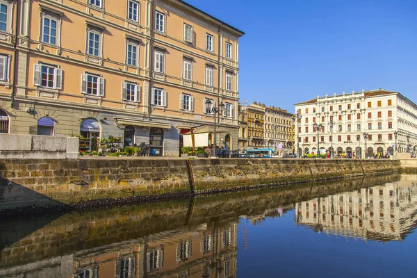 Trieste Italia Agosto 2019 Vista Panorámica Panorámica Del Canal Grande — Foto de Stock