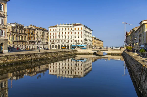 Trieste Italia Agosto 2019 Vista Panorámica Panorámica Del Canal Grande —  Fotos de Stock