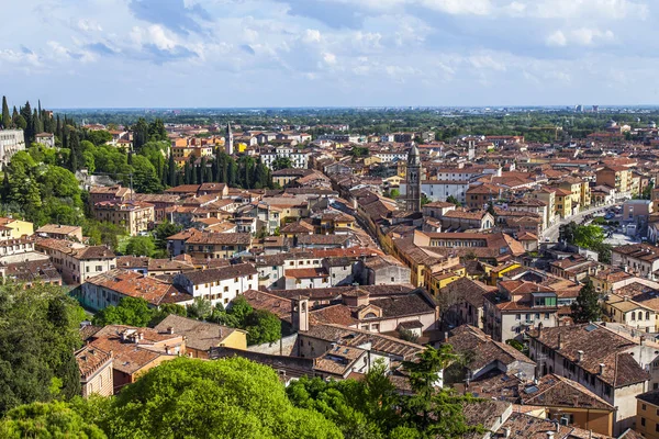 Verona Italië April 2019 Luchtfoto Met Uitzicht Oude Stad Vanaf — Stockfoto