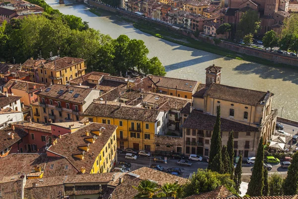 Verona Italien April 2019 Luftaufnahme Der Alten Stadt Und Der — Stockfoto