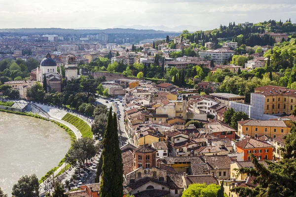 Verona Italy April 2019 Aerial View Old City River Embankments — Stock Photo, Image